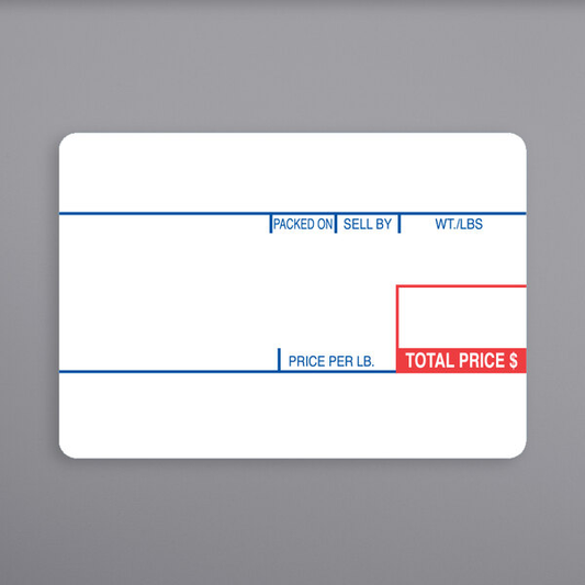 CAS 1493 58 mm x 40 mm White Pre-Printed Equivalent Scale Label Roll - 12/Case